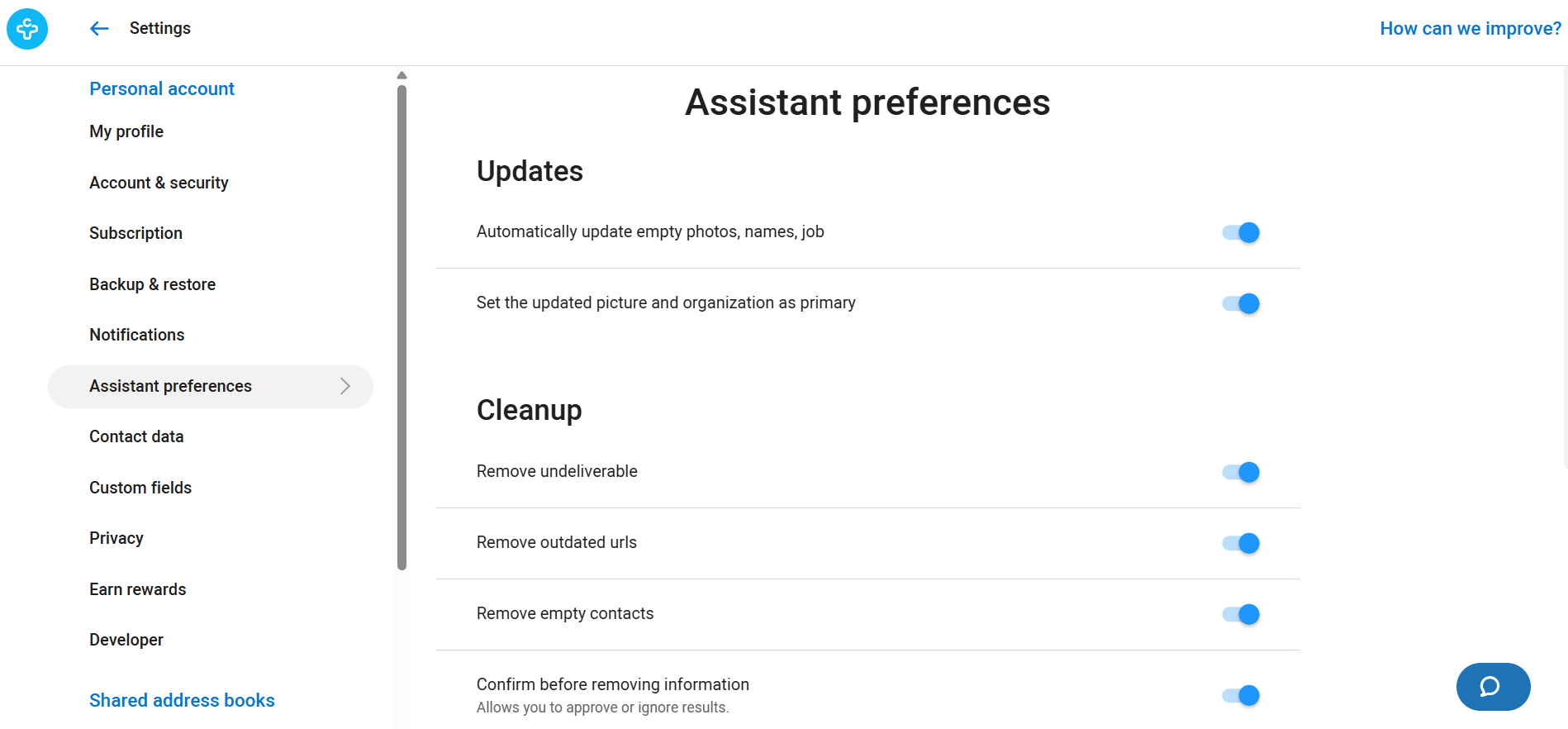 Assistant Preferences