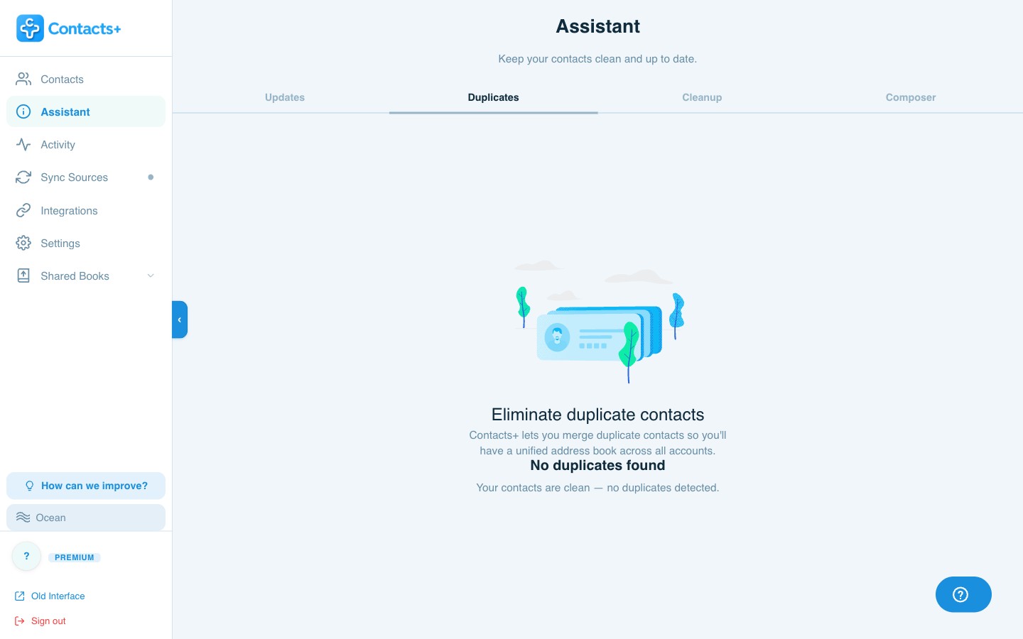 ContactsPlus duplicate management on desktop